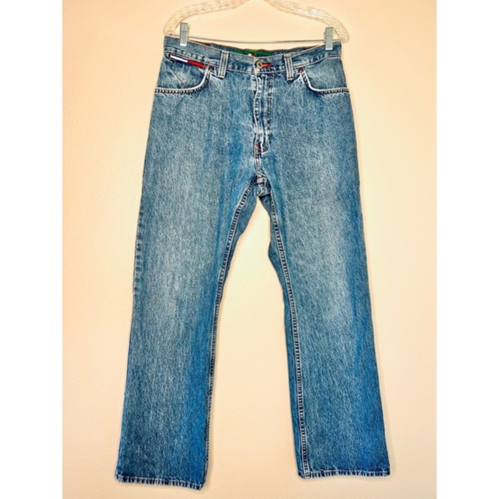 Tommy Jeans VINTAGE 1990s Denim Jeans Medium Wash Straight‎ Leg Mens 31x32